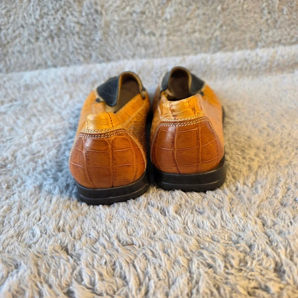 VTG Lederer Vintage Crocodile Embossed Leather Loafers Womens - EU 38 US 7‎